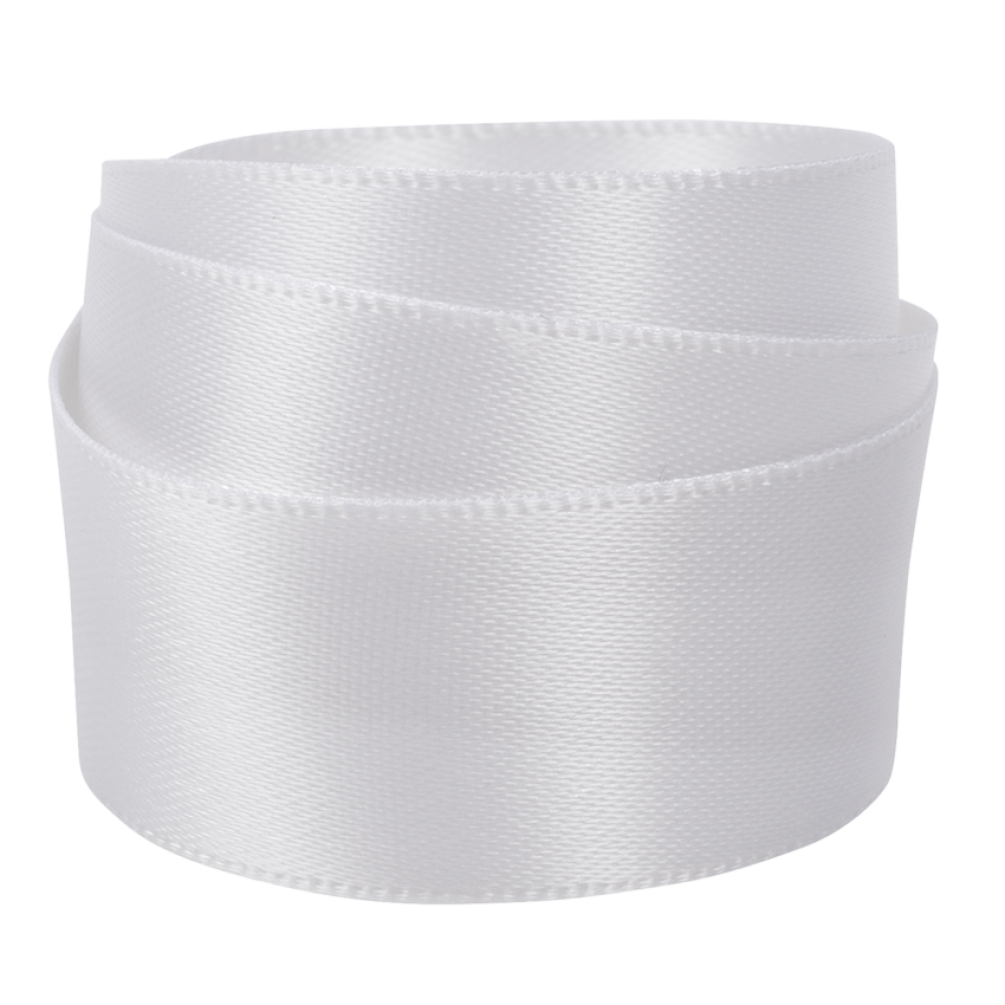 White Recycled Double Sided Satin Ribbon 20 metres x 15mm