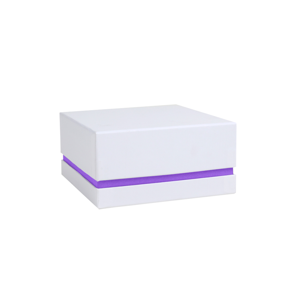 Deep White and Amethyst Purple Square Shoulder Gift Box