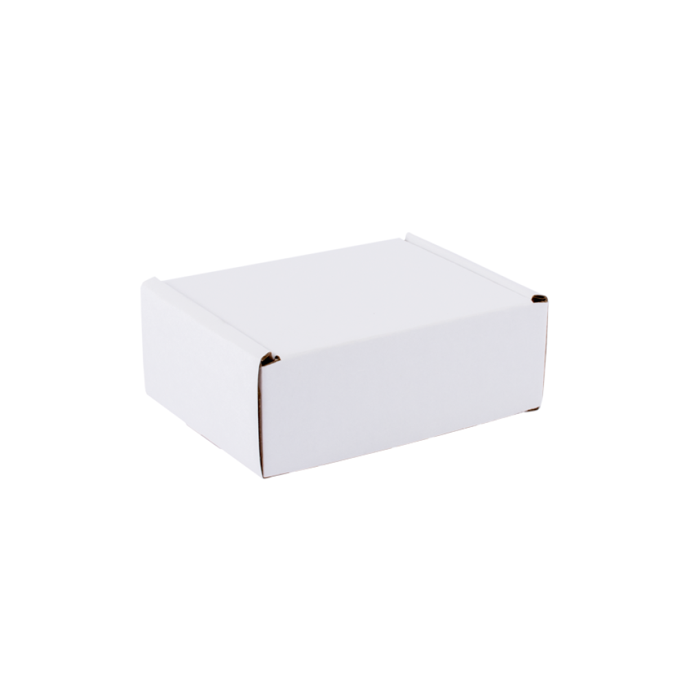 Pack of 50 Small White Corrugated Postal Boxes - 120 x 120 x 52mm