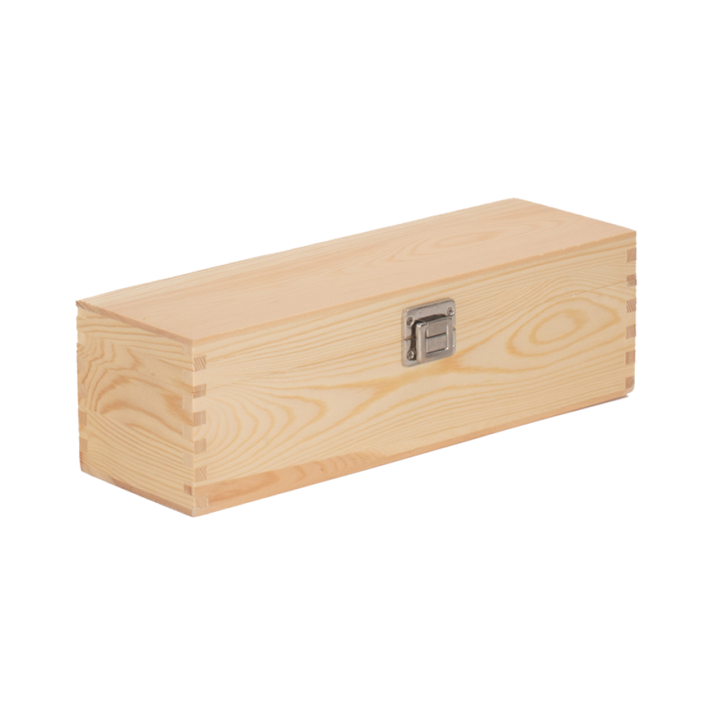 Pack of 5 Clear Varnished Wooden Boxes for Single Bottles