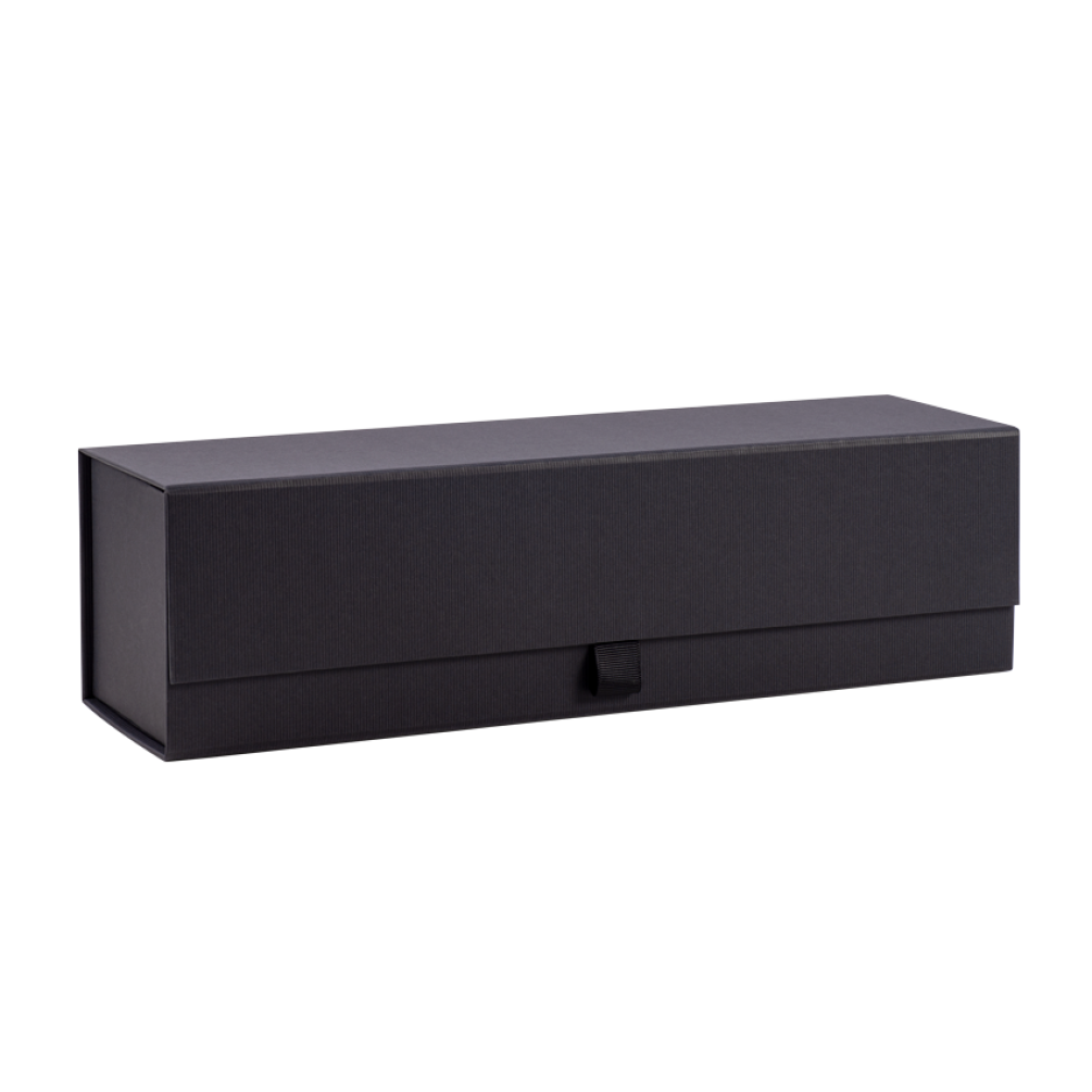 Luxury Black Ribbed Bottle Magnetic Gift Box