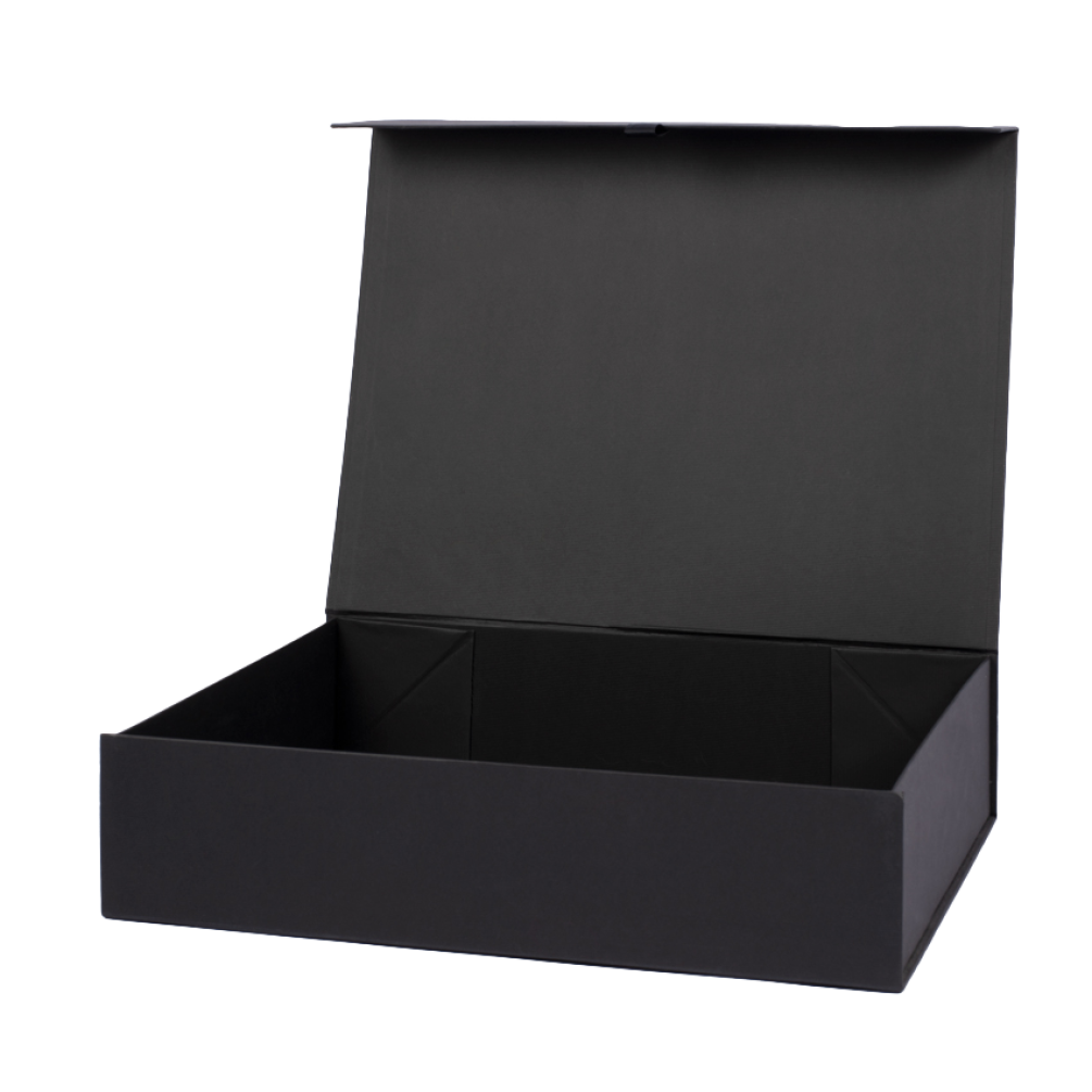 Large Black Ribbed Magnetic Gift Box
