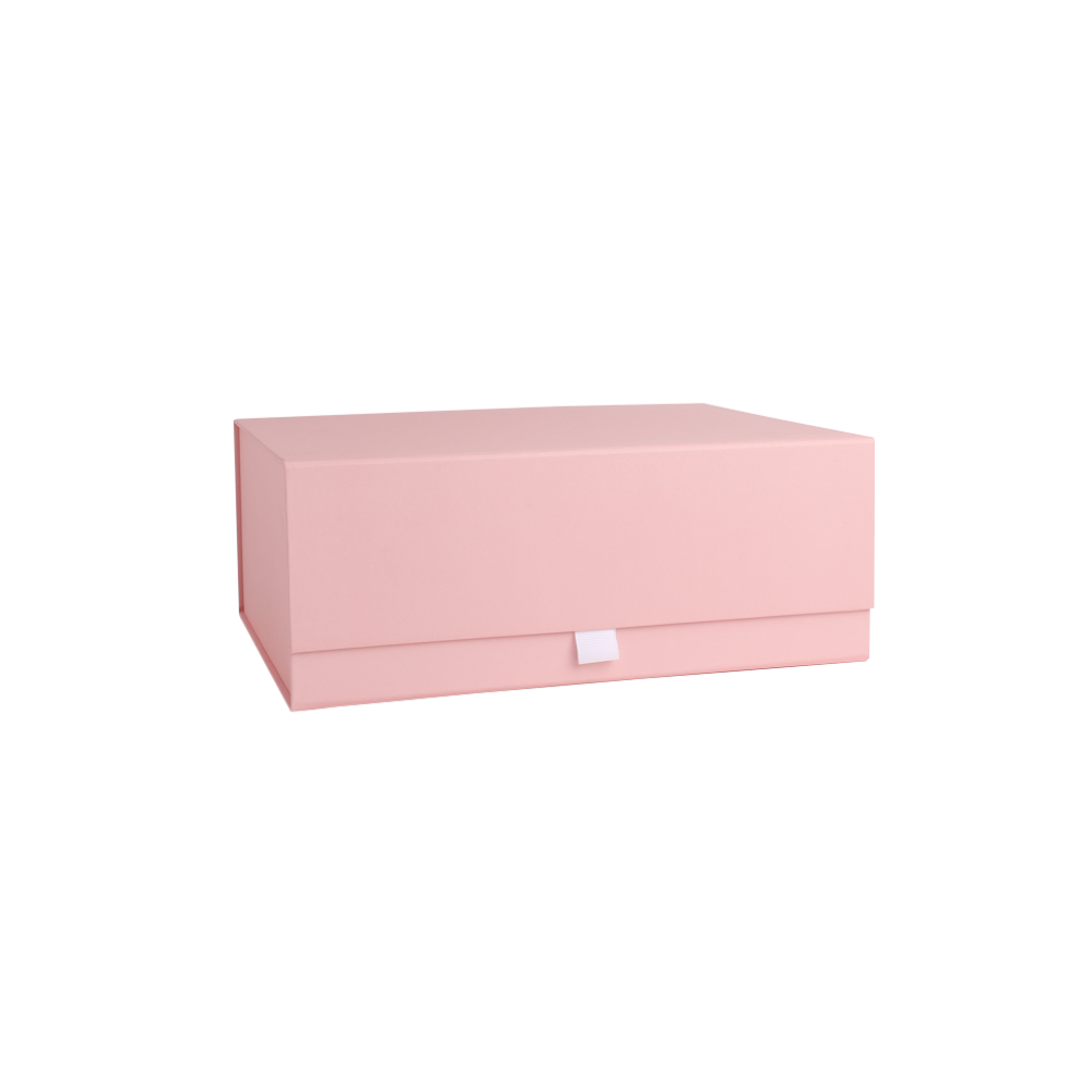 Deep Rose Quartz Pink Magnetic Gift Box with Ribbon Tab