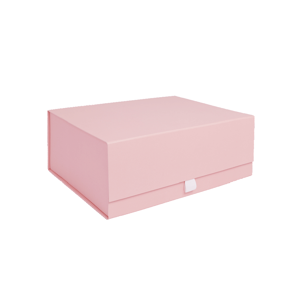 Deep Rose Quartz Pink Magnetic Gift Box with Ribbon Tab