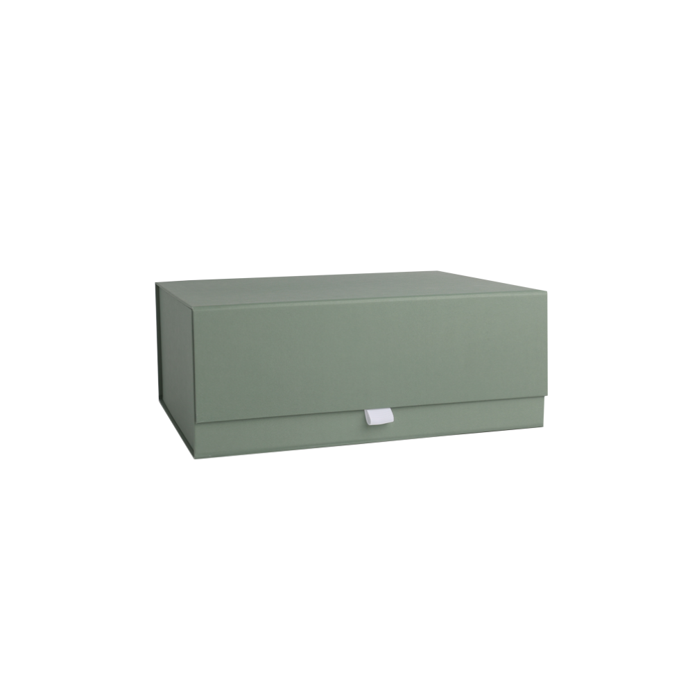 Deep Sage Green Magnetic Gift Box with Ribbon Tab