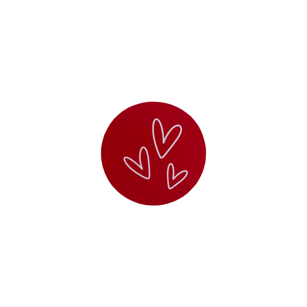 Valentine's Hearts Red Gloss Stickers 40mm - Pack of 10