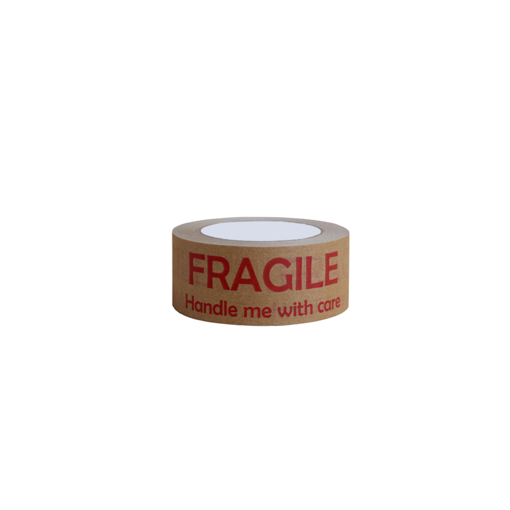 Red Fragile Kraft Paper Tape 50 metres