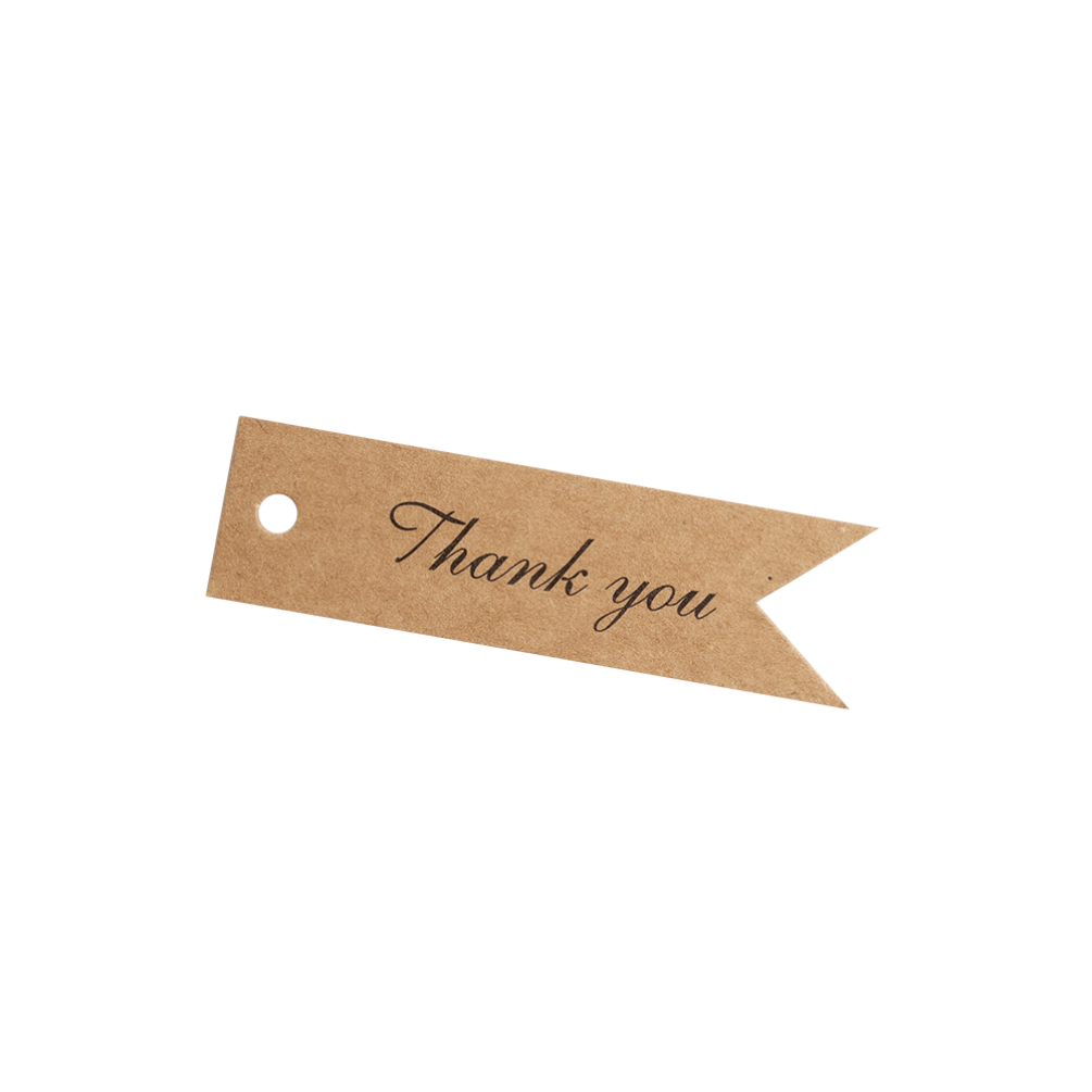 'Thank You' Kraft Label Tags (packs of 100) | Printed