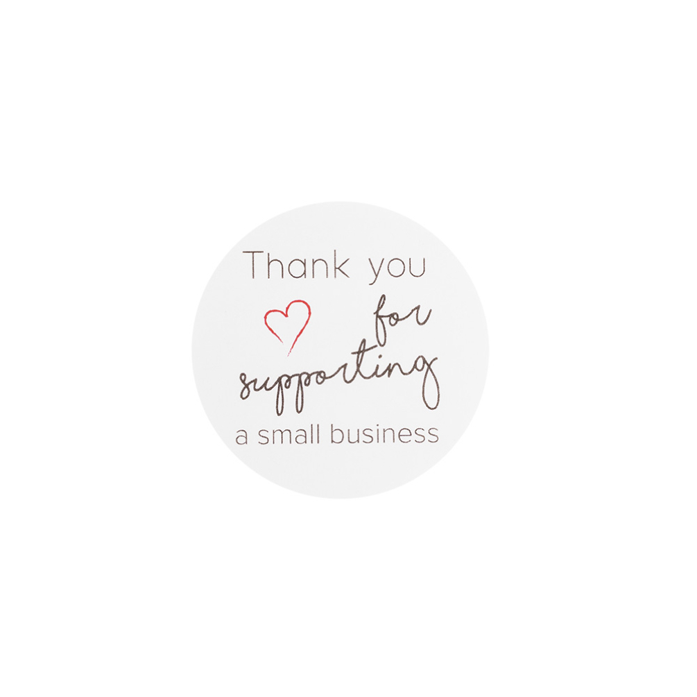 Small Business Round Matt White Stickers 50mm - Roll of 10
