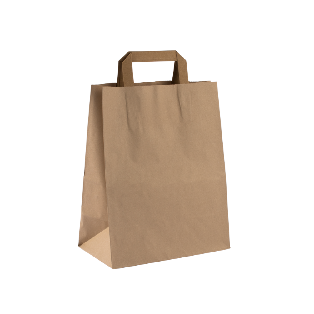 Digital Printed Large Kraft Brown Tape Handle Paper Carrier Bag