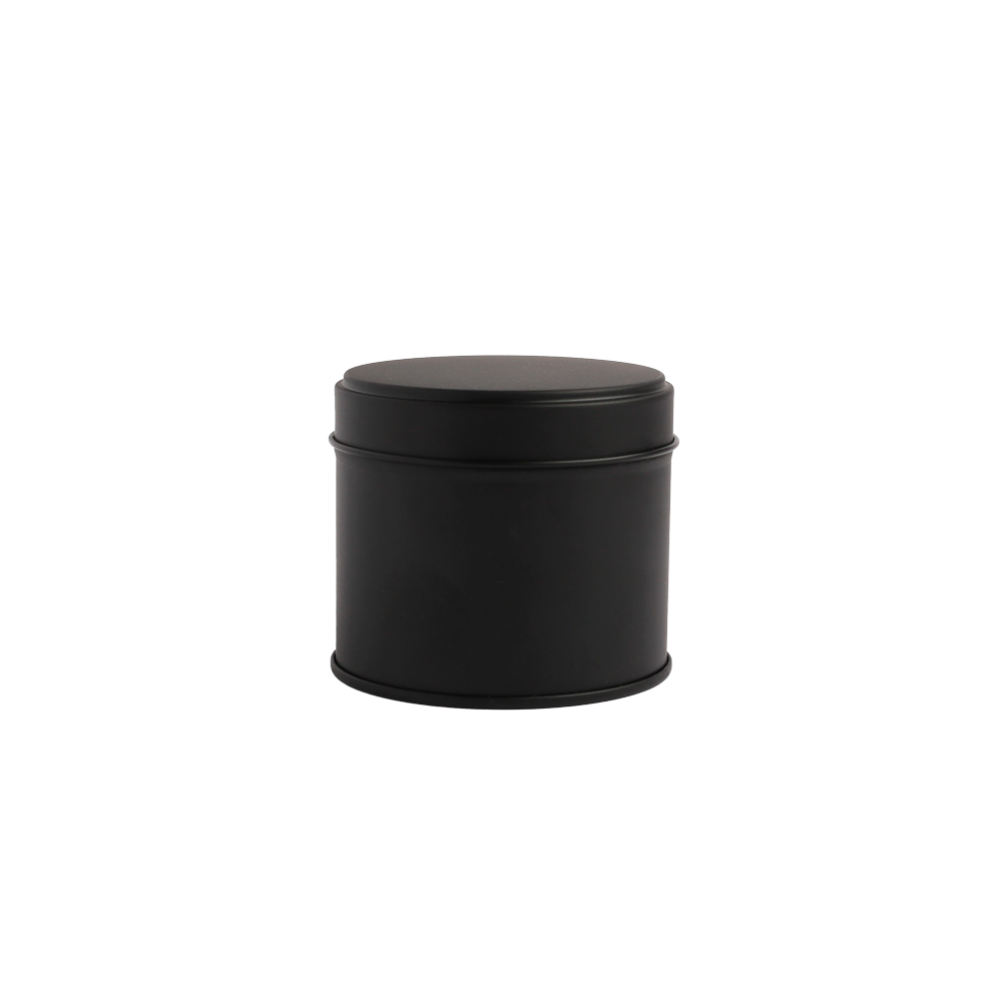 250ml Black Round Welded Side Seam Tin