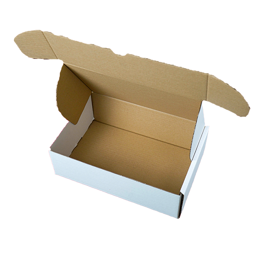 Pack of 50 Medium White Corrugated Postal Boxes - 305 x 213 x 78mm