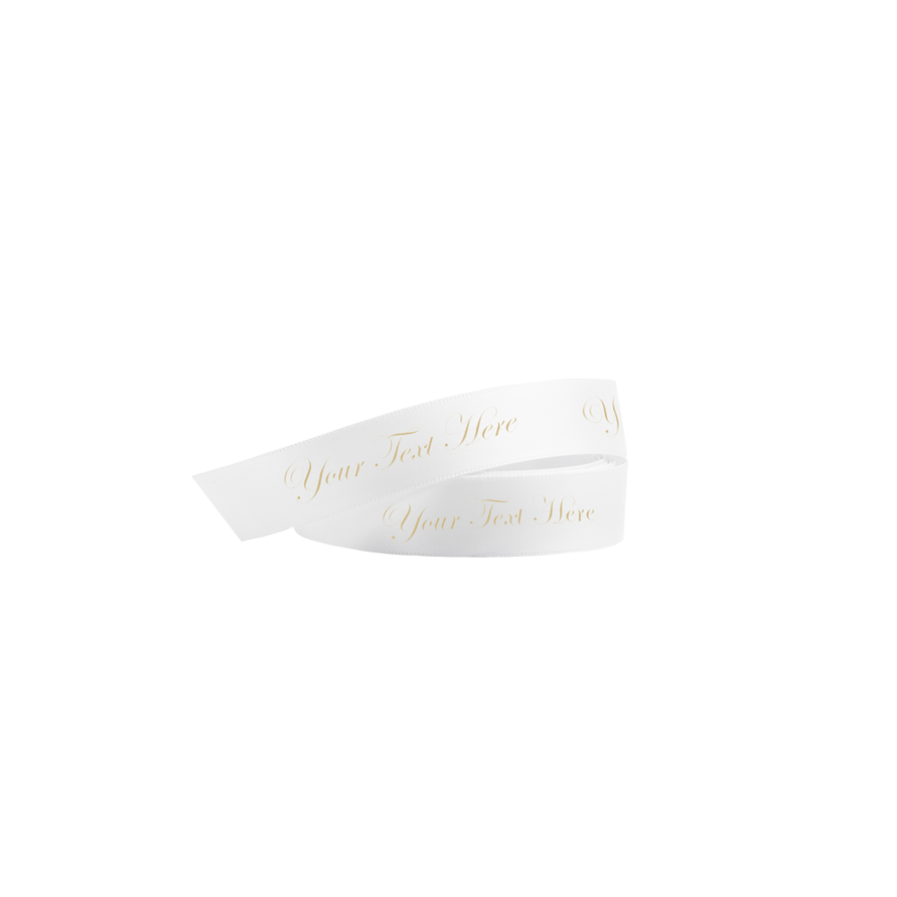 Brandable White Ribbon 5 metres x 15mm