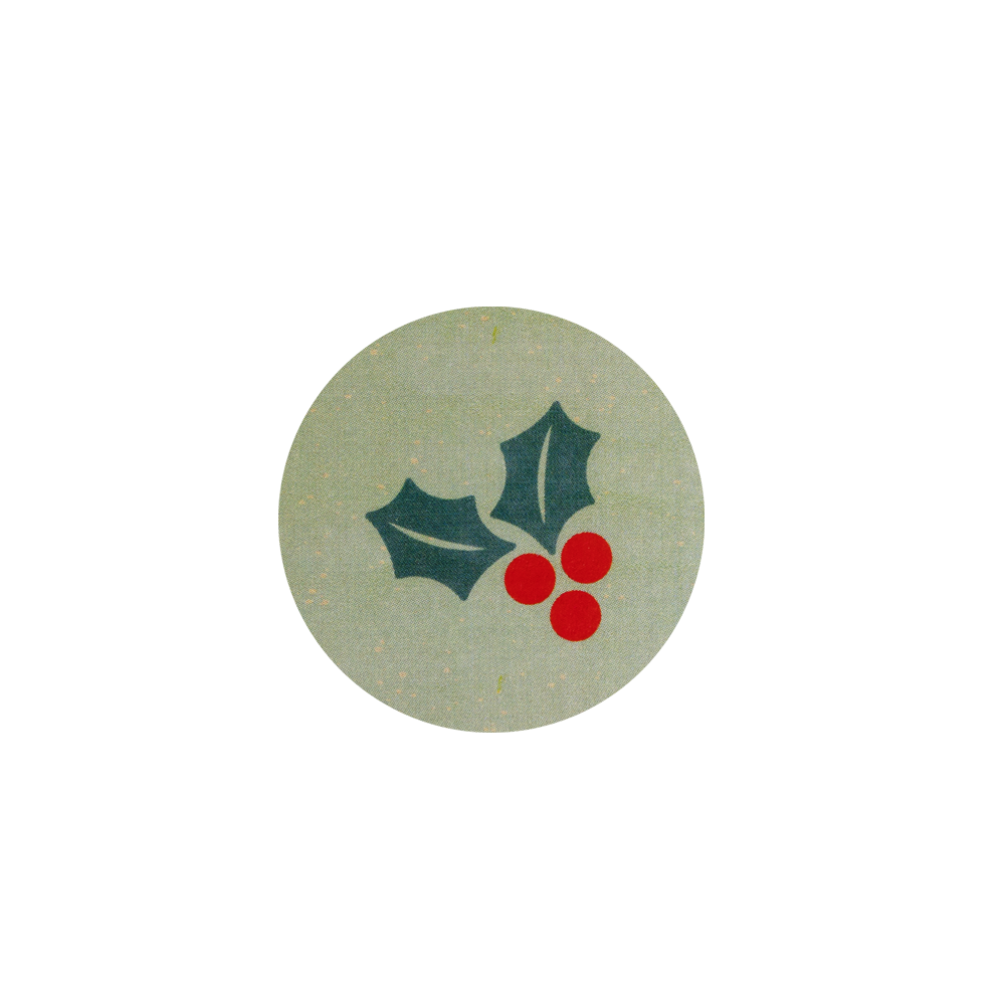Christmas Holly Green Stickers 40mm - Pack of 10