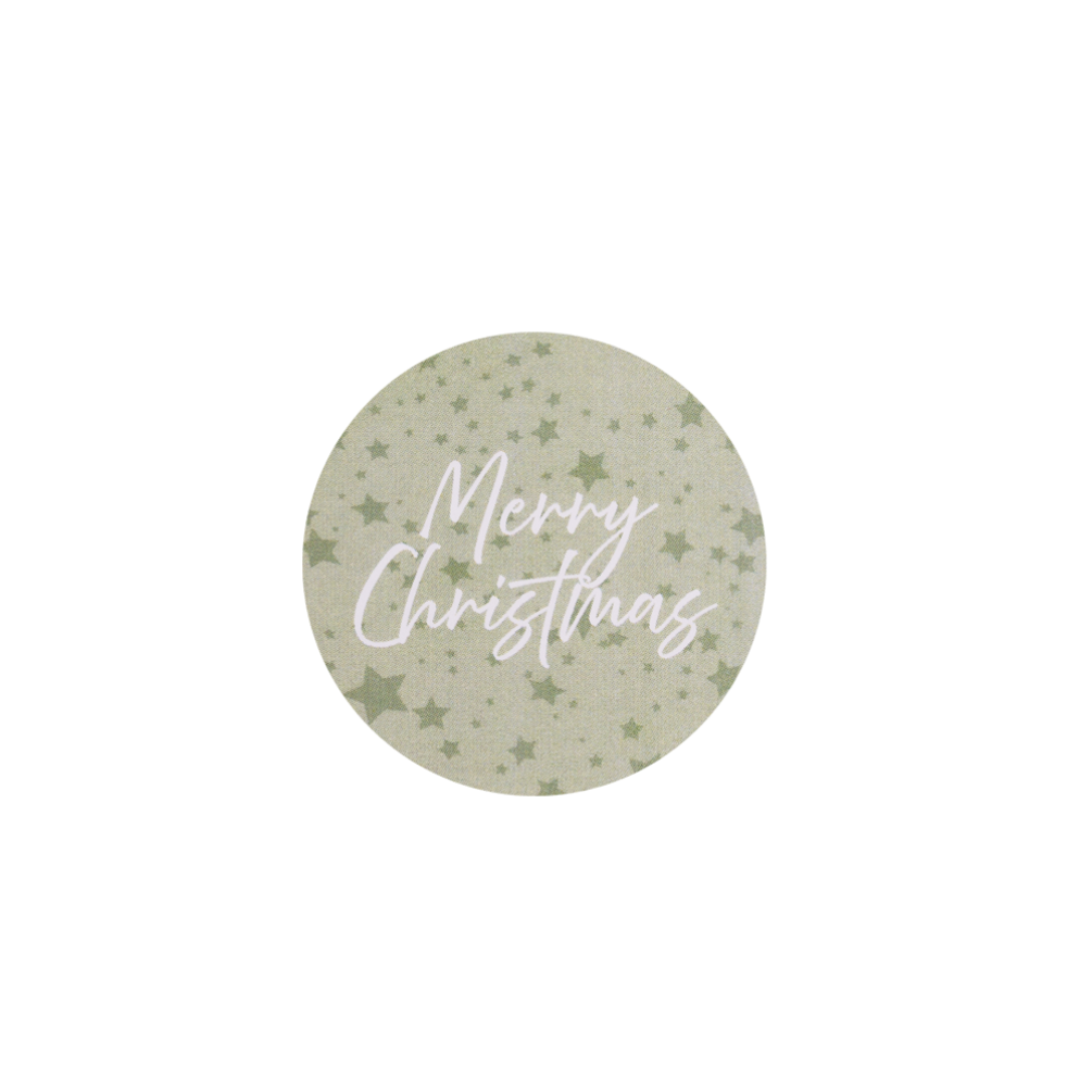 'Merry Christmas' Green Stickers 40mm - Pack of 10