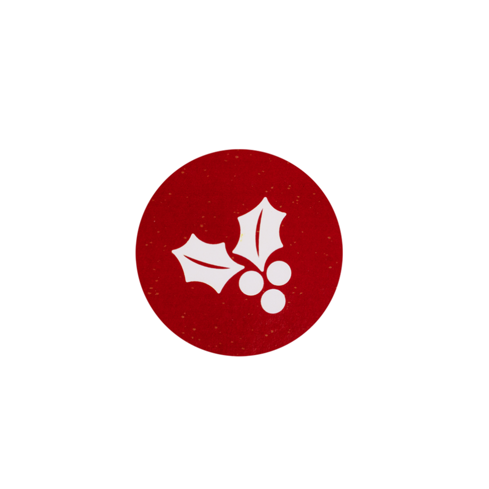 Red Holly Christmas Sticker - Pack of 10
