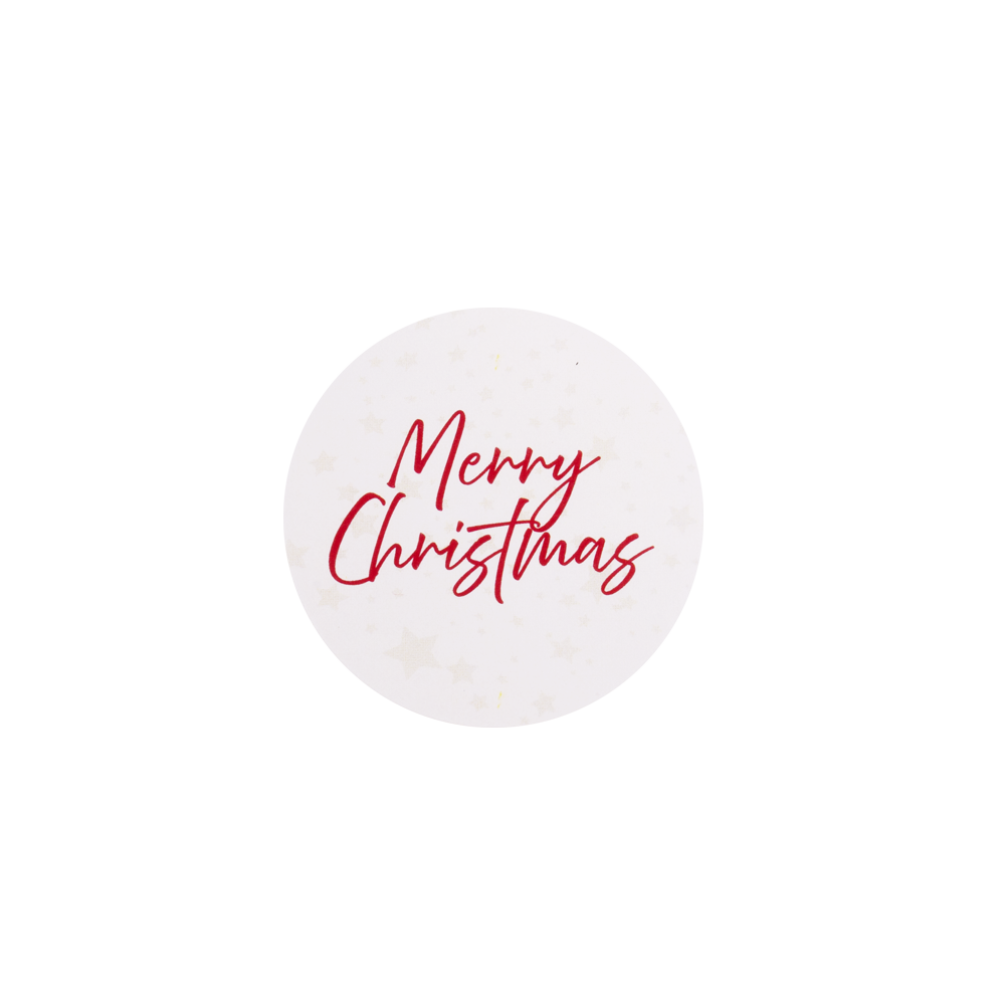 'Merry Christmas' Red Text Stickers 40mm - Pack of 10