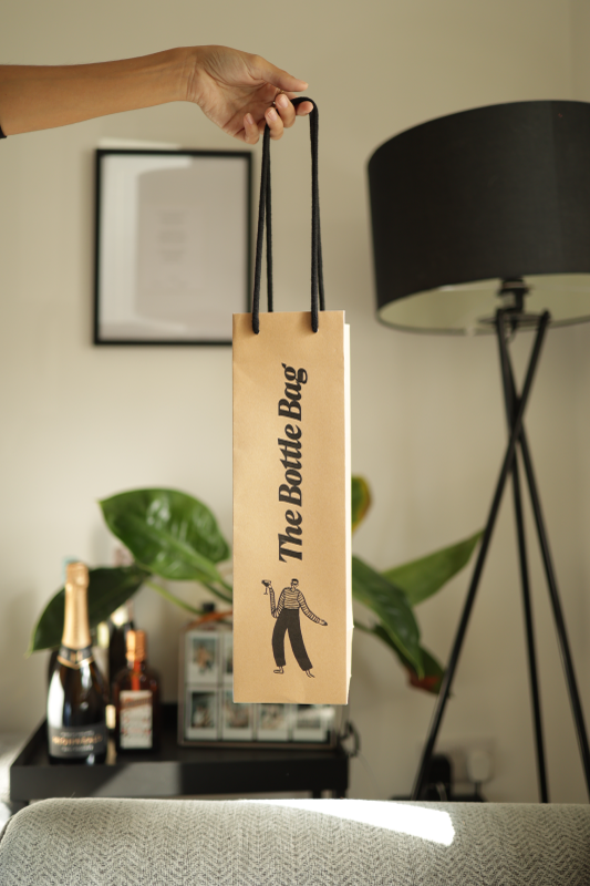 Branded gift bags prepared for luxury retail and corporate gifting with considered reusable design details.