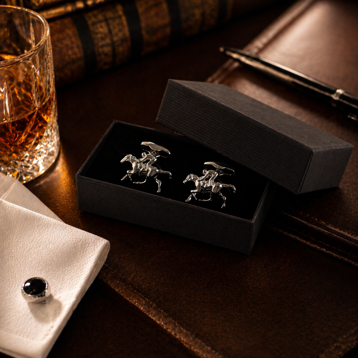 Jewellery gift box with insert holding rings earrings and necklace neatly in place