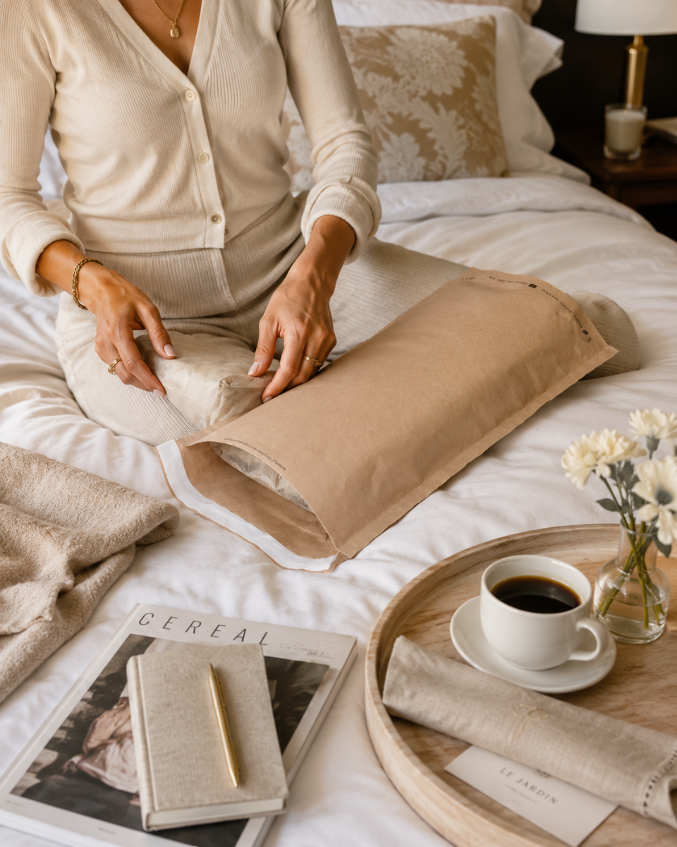 Sustainable retail packaging materials including paper postal bags and recyclable packaging