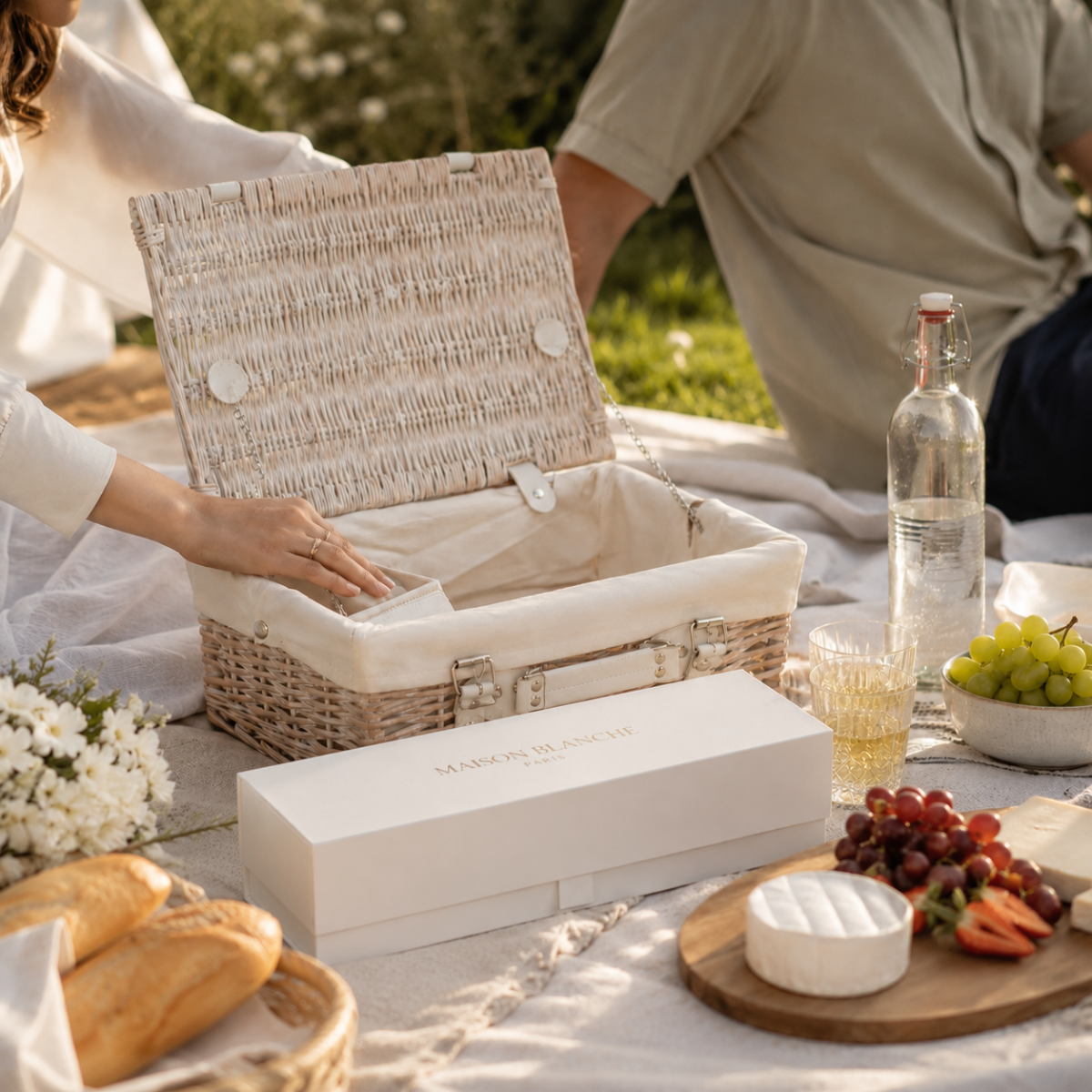 Sustainable bottle hamper packaging for small-batch artisan products