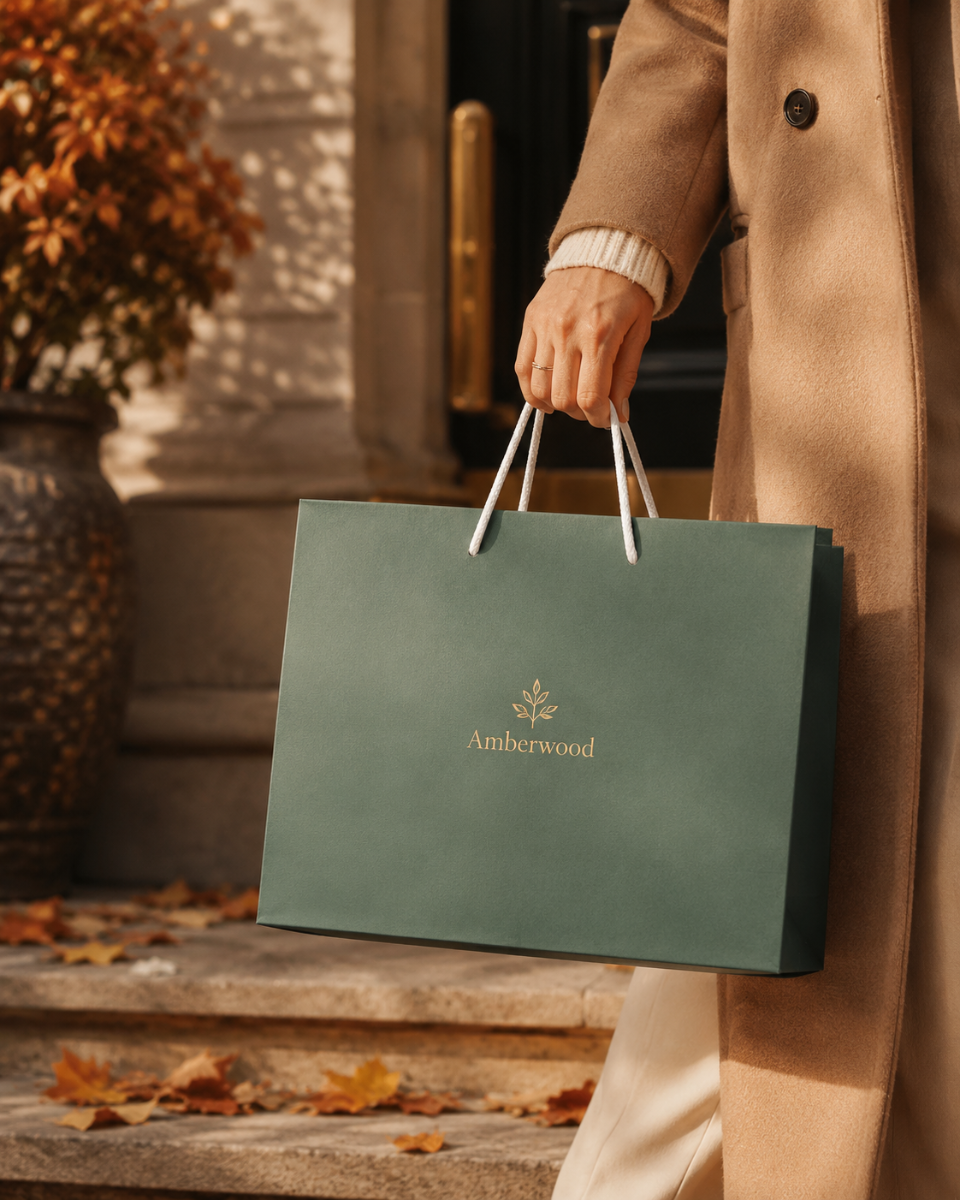 Forest green and olive autumn packaging