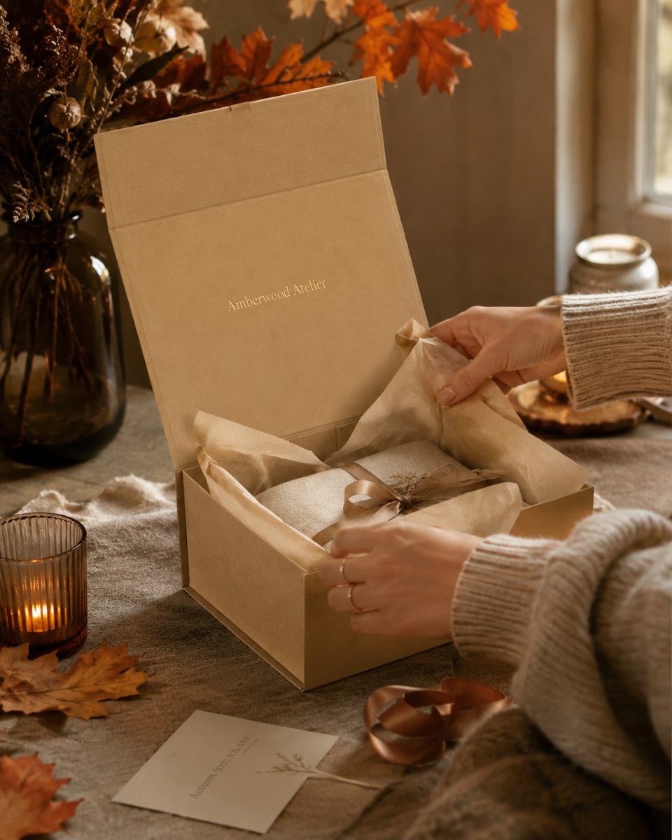 Warm neutral autumn packaging