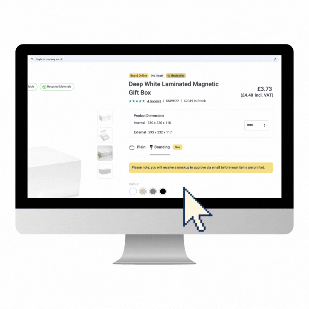 GIF showing branding process